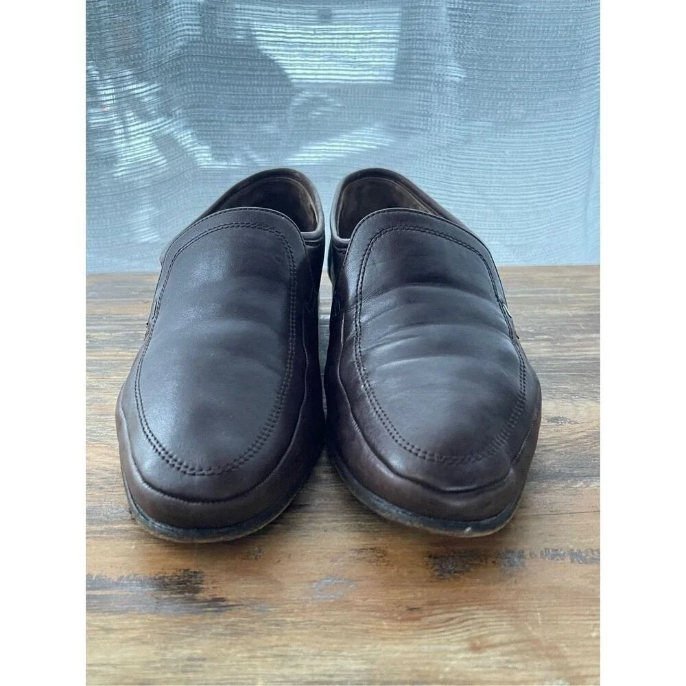 Y2K Vintage Bally Tirano II Mens Brown Leather Loafers Made in Switzerland 8.5‎